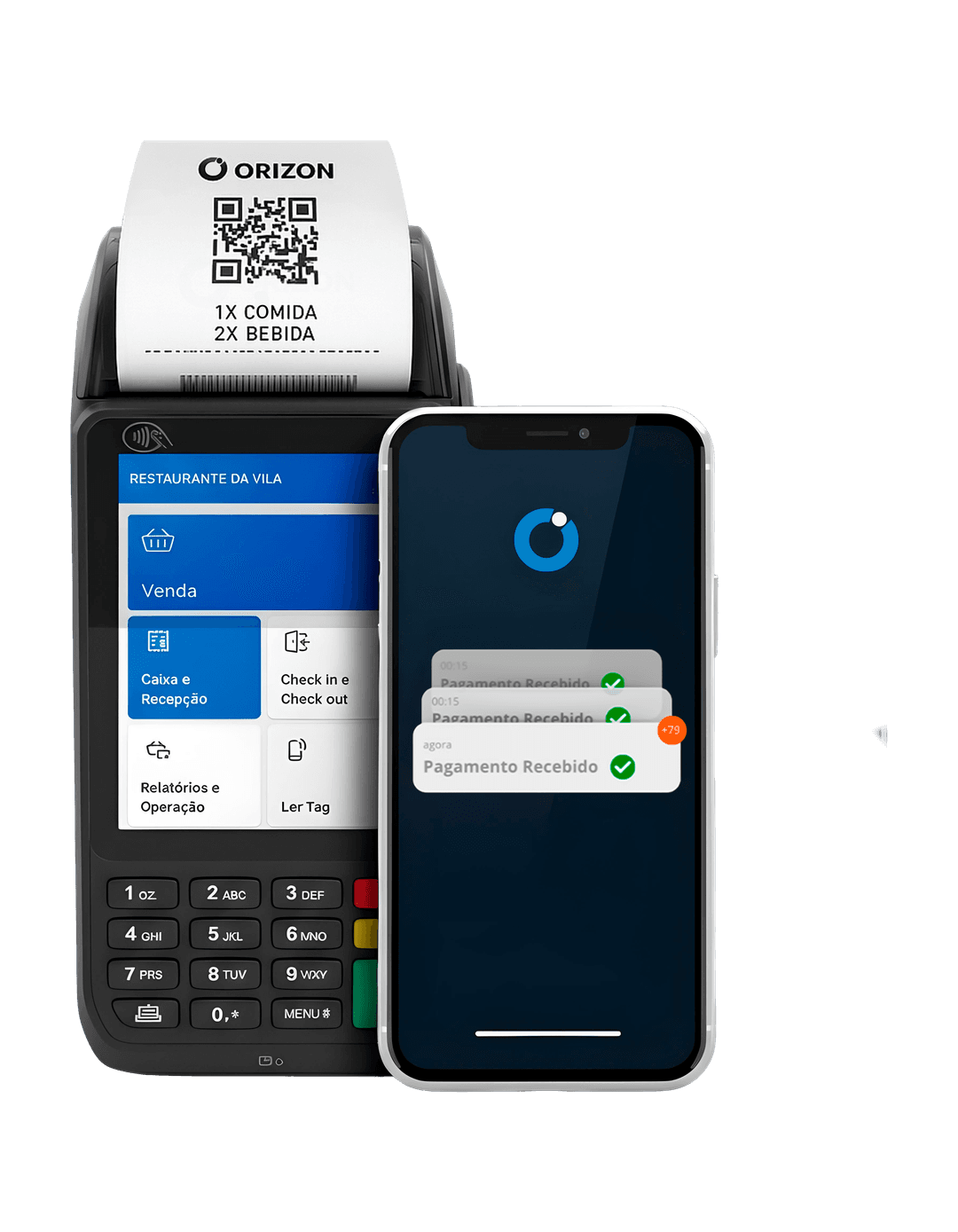 App no celular mostrando pagamentos recebidos